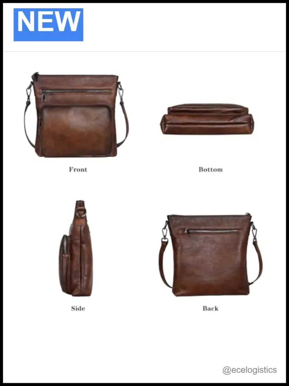 Leather Crossbody Bag Satchel Purse with Adjustable Strap